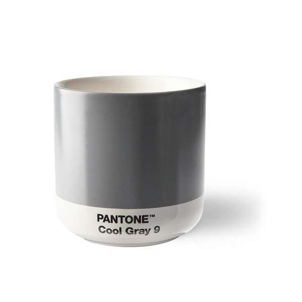 Pilkos spalvos keraminis termopuodelis Pantone Cortado, 175 ml