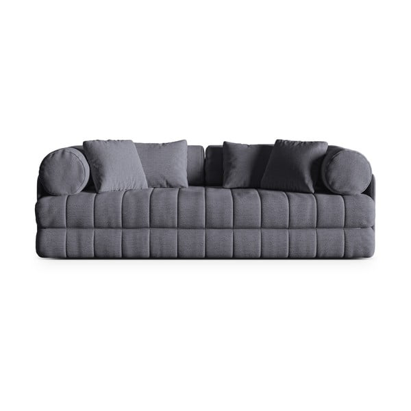 Tamsiai pilkos spalvos iš boucle sulankstoma sofa 206 cm Kemi – Cosmopolitan Design