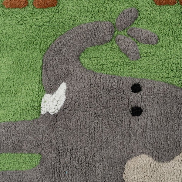 Skalbiamas iš medvilnės kilimas žalios spalvos 90x175 cm Animals – Ixia-image-2