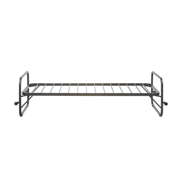 Iš metalo viengulė lova juodos spalvos sulankstoma su lovos grotelėmis 90x200 cm Lucy – WOOOD-image-3
