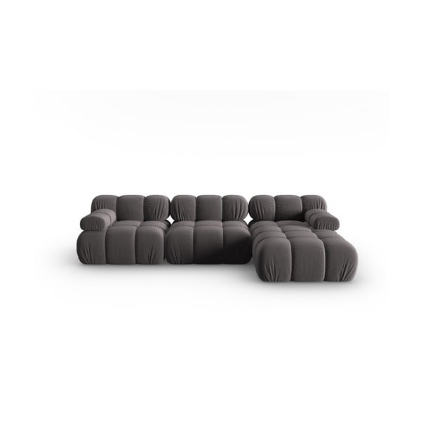 Sofa tamsiai pilkos spalvos iš velveto 285 cm Bellis – Micadoni Home