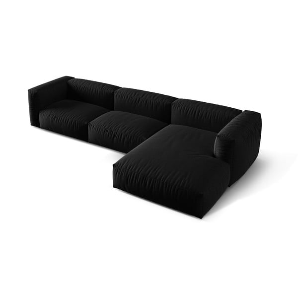Modulinė kampinė sofa juodos spalvos (su dešiniuoju kampu) Martina – Micadoni Home-image-2