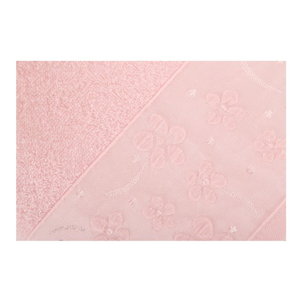2 šviesiai rožinių grynos medvilnės rankšluosčių rinkinys "Mariana", 50 x 90 cm