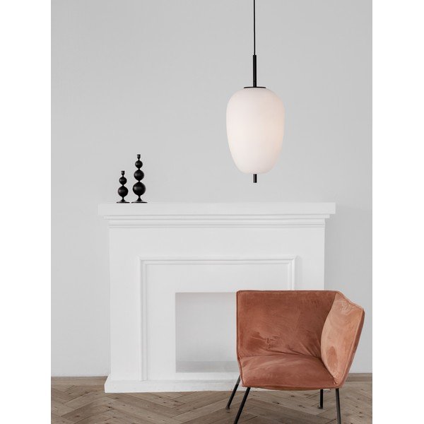Baltos spalvos/juodos spalvos iš stiklo kabantis šviestuvas ø 27 cm Lato – Nova Luce-image-2