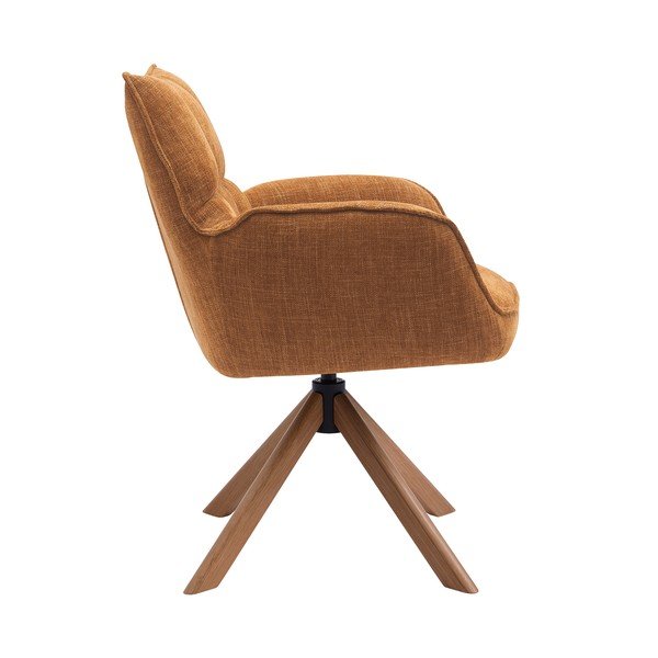 Oranžinės spalvos iš audinio valgomojo kėdžių komplektas 2 vnt. Marilla – Unique Furniture-image-2