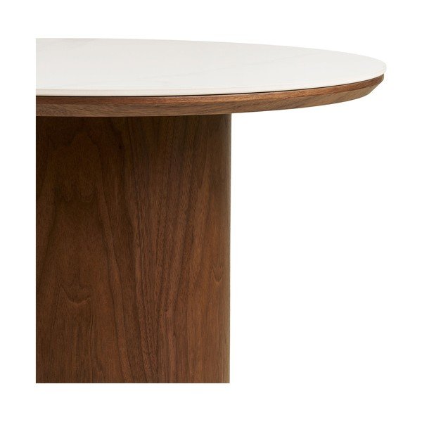 Tamsios natūralios spalvos iš keraminės plokštės apvalios formos kavos staliukas ø 60 cm Noli – House Nordic-image-4