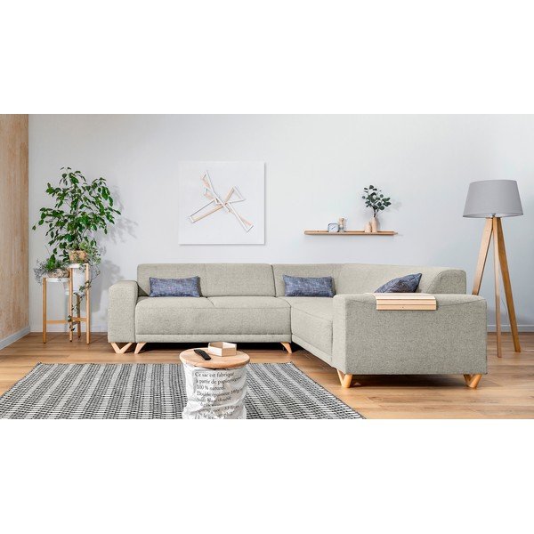Smėlio spalvos sulankstoma/su sandėliavimo vieta kampinė sofa (su dešiniuoju kampu/„L“ formos) Classy Sophie – Miuform-image-1