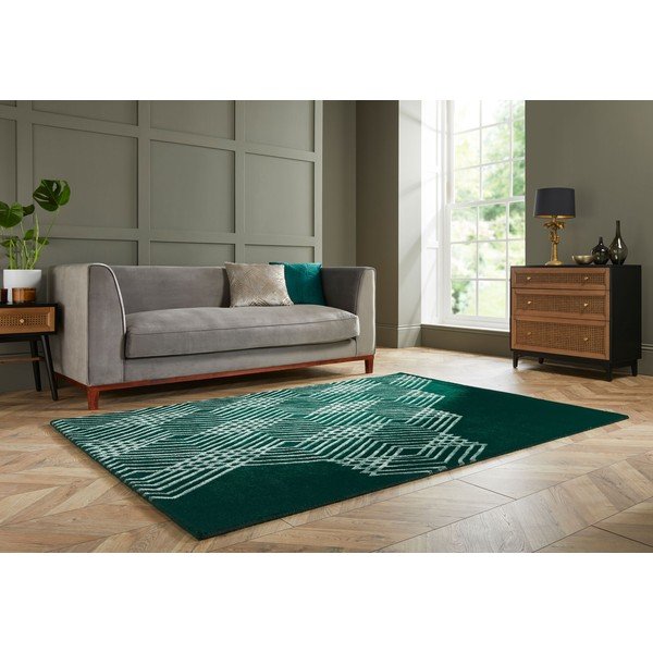 Žalios spalvos vilnonis kilimas Flair Rugs Diamonds, 160 x 230 cm-image-4