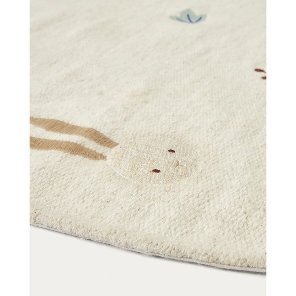 Vaikiškas kilimas iš vilnos kreminės spalvos ø 120 cm Yanil – Kave Home-image-3