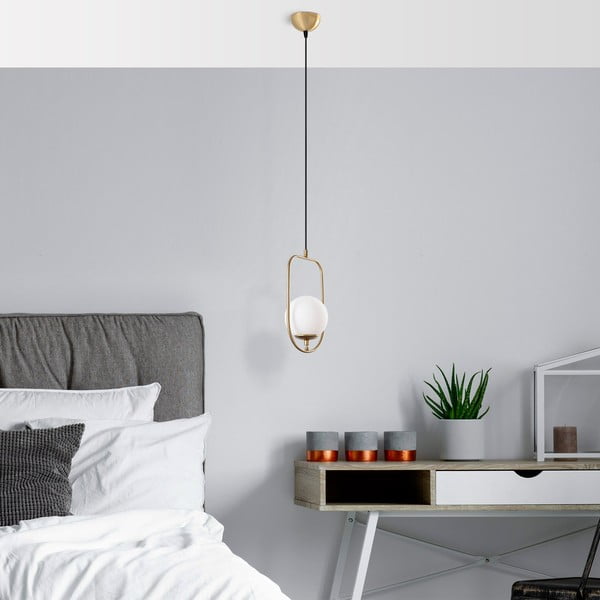 Kabantis šviestuvas auksinės spalvos su stiklo gaubtu Skew – Opviq lights-image-3