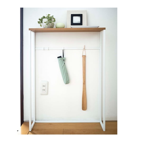 Konsolinis staliukas baltos spalvos/šviesiai rudos spalvos 18.5x60 cm Tower – YAMAZAKI-image-2