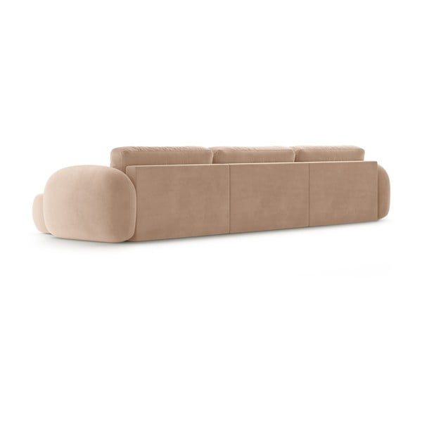 Smėlio spalvos iš velveto sulankstoma/su sandėliavimo vieta kampinė sofa („U“ formos) Tonale – Cosmopolitan Design-image-4