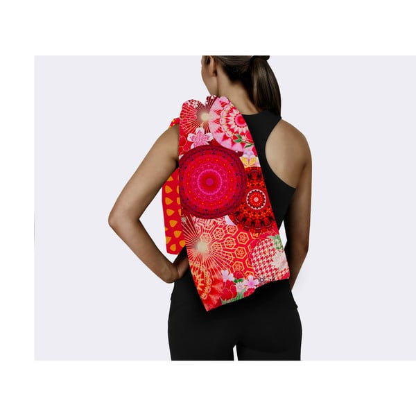 Greitai džiūstantis paplūdimio rankšluostis raudonos spalvos 50x100 cm – HIP-image-2