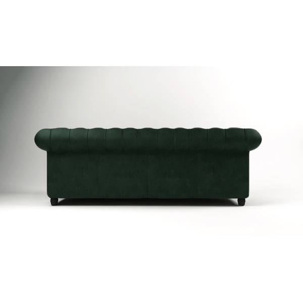 Tamsiai žalia aksomo sofa 230 cm Cambridge - Ropez-image-2