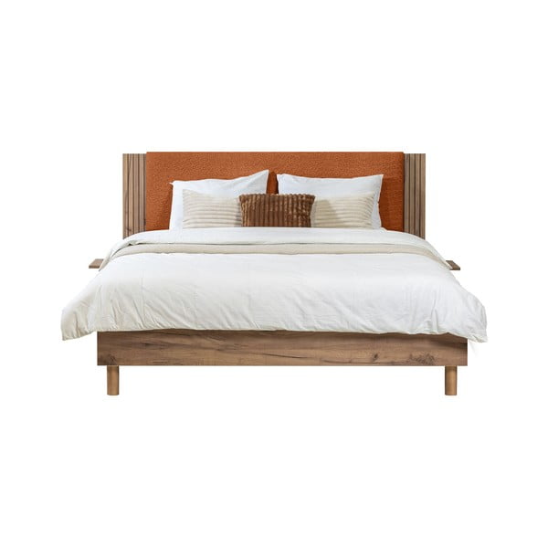 Dvigulė lova oranžinės spalvos su lovos grotelėmis 140x190 cm Lior – Bobochic Paris-image-2