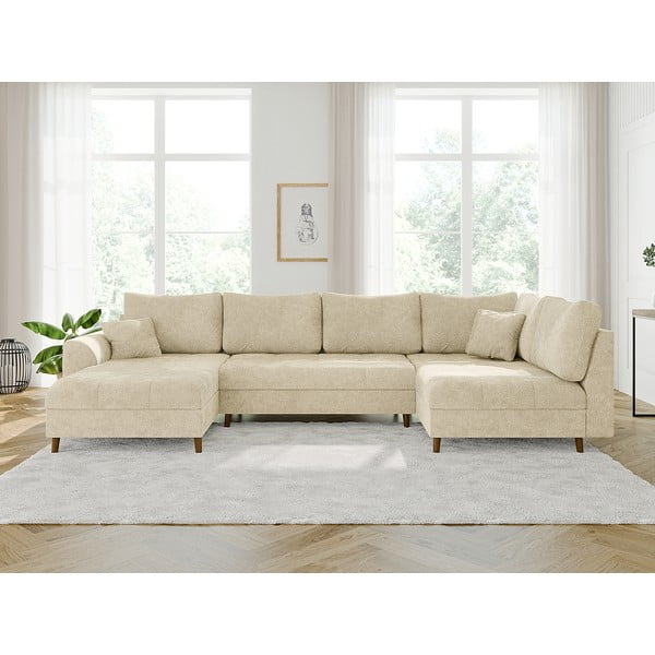 Smėlio spalvos kampinė sofa (su kairiuoju kampu/„U“ formos) Ariella – Ropez-image-3