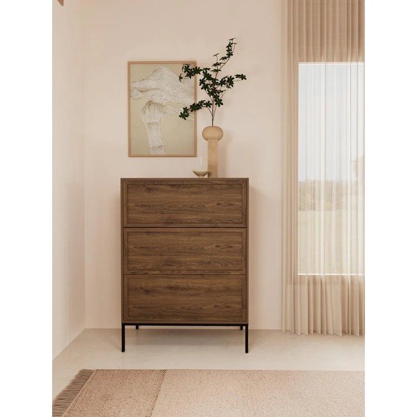 Tamsios natūralios spalvos šoninė spintelė iš ąžuolo 80x110x40 cm Palmdale – Actona-image-1