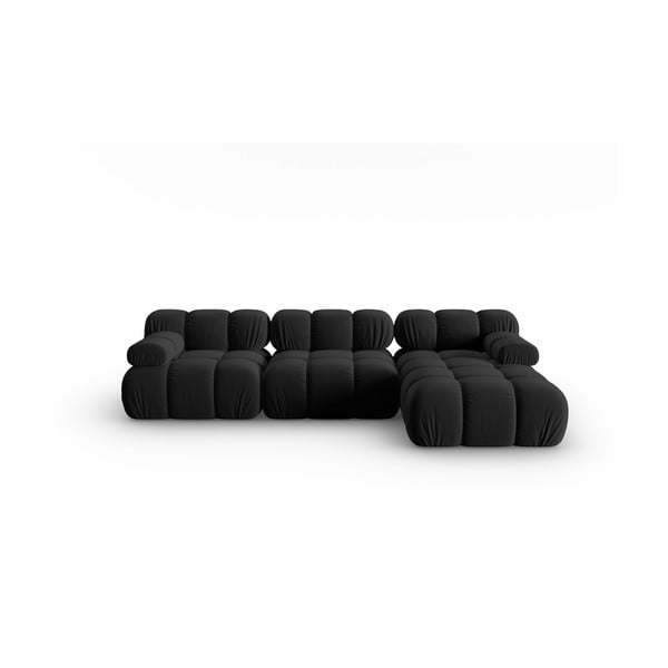 Sofa juodos spalvos iš velveto 285 cm Bellis – Micadoni Home