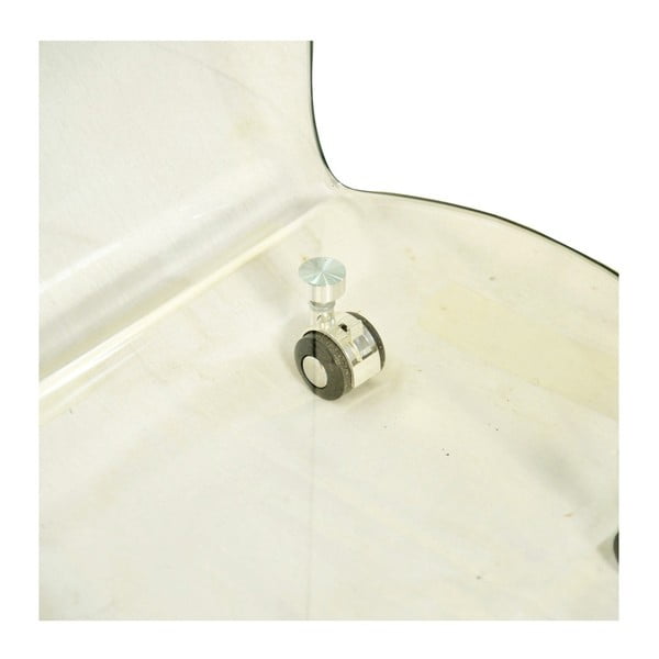 "Evergreen House" paprastas stiklinis kavos staliukas ant ratukų-image-2