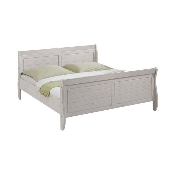 Baltai lakuota pušies dvigulė lova su baltu rėmu "Steens Monaco", 180 x 200 cm