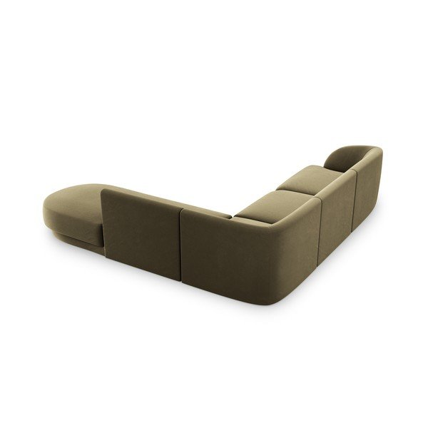 Kampinė sofa žalios spalvos iš velveto (su dešiniuoju kampu) Miley  – Micadoni Home-image-4