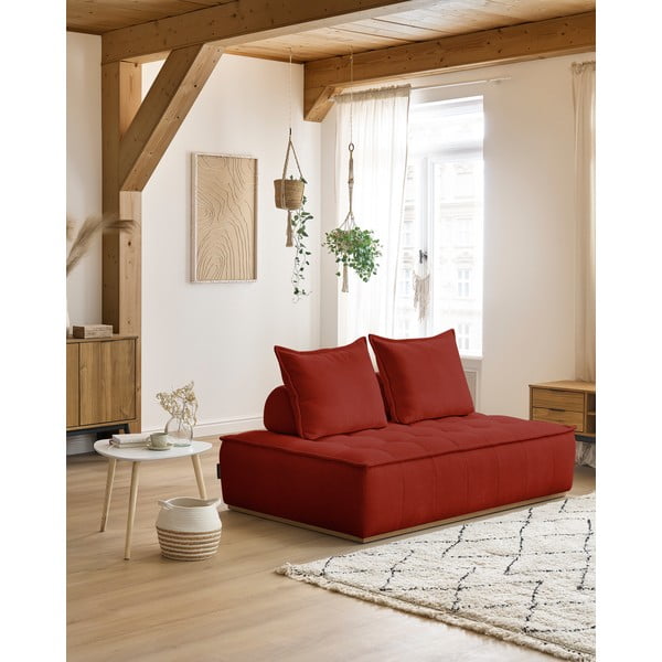 Raudonos plytų spalvos iš šenilinio audinio sofa 175 cm Elisa – Bobochic Paris-image-1