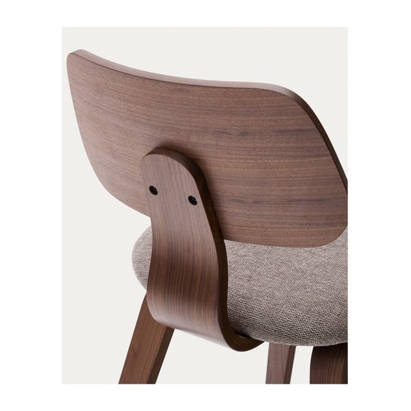 Smėlio spalvos/tamsiai rudos spalvos valgomojo kėdė iš riešutmedžio Gena – Kave Home-image-4