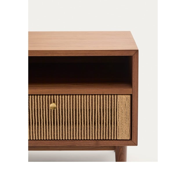 Naktinis staliukas rudos spalvos iš riešutmedžio Elan – Kave Home-image-4