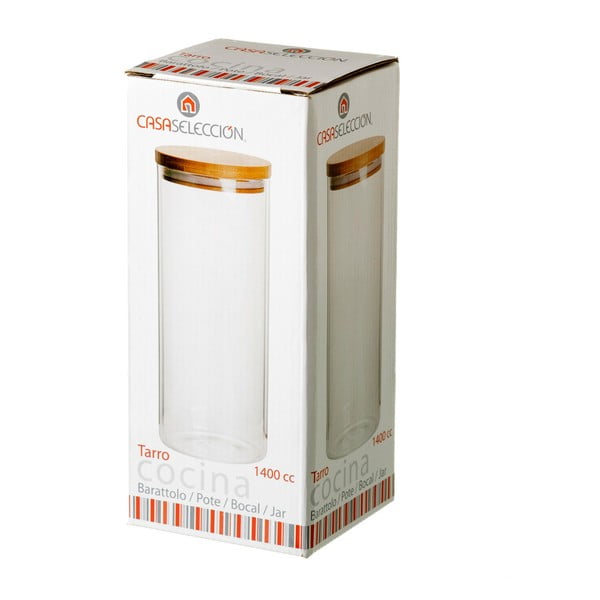 Stiklinis indas su bambukiniu dangteliu Casa Selección, 1,4 l-image-2