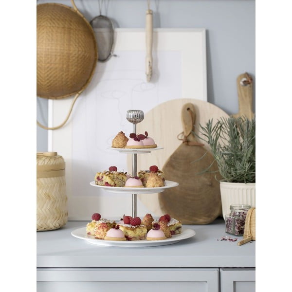 Trijų pakopų balto porceliano stovas Kähler Design Hammershoi Etagere, ⌀ 28 cm-image-1