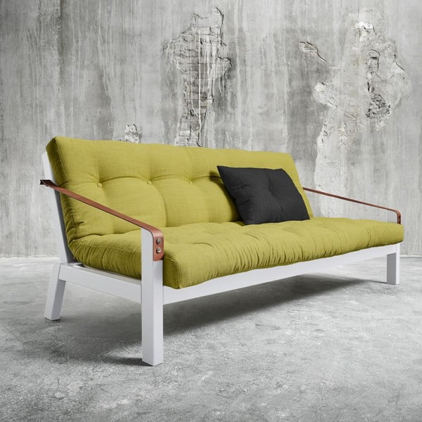 Sofa lova "Karup Poetry" balta/avokadų žalia/tamsiai pilka
