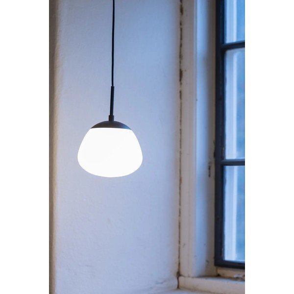 Baltos spalvos/juodos spalvos iš stiklo kabantis šviestuvas ø 18 cm Rise – Markslöjd-image-1