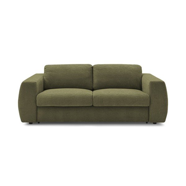 Žalios spalvos sofa miegojimui/sulankstoma iš šenilinio audinio 220 cm Hugo – Bobochic Paris