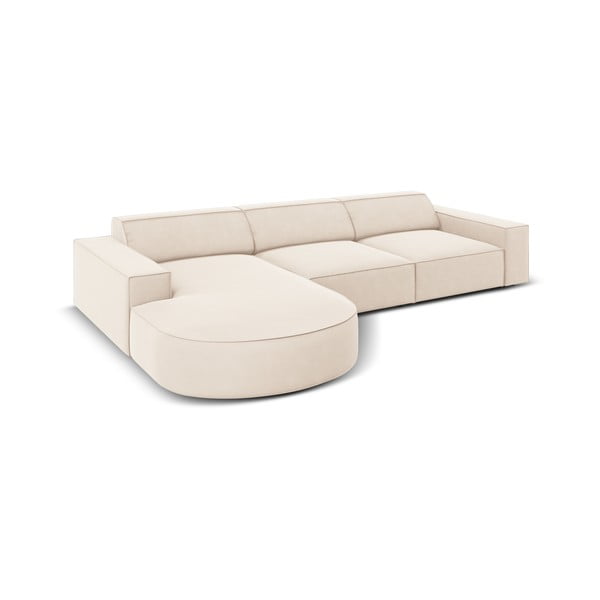 Smėlio spalvos aksominė kampinė sofa (kairysis kampas) Jodie - Micadoni Home-image-4