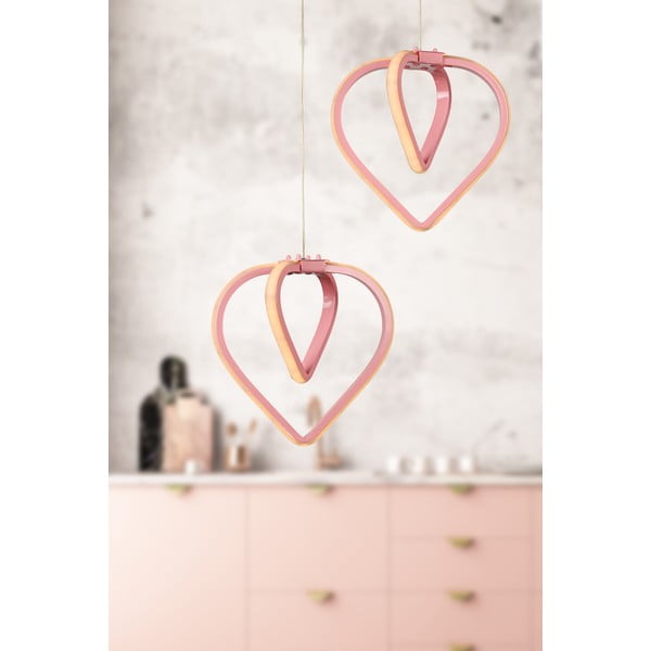 Rožinės spalvos iš metalo kabantis šviestuvas LED ø 20 cm Sevinc – Squid Lighting-image-1