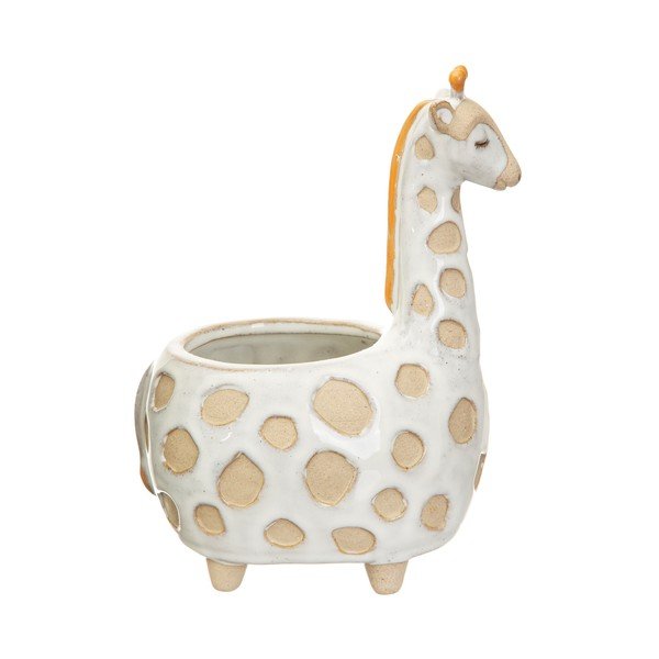 Baltos ir smėlio spalvos vazonas Sass & Belle Gina Giraffe, ø 7,5 cm-image-3
