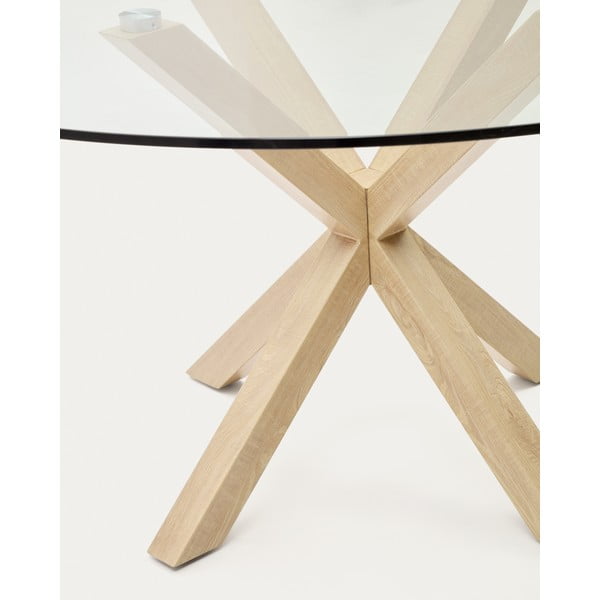 Apvalios formos valgomojo stalas su stikliniu stalviršiu ø 150 cm Argo – Kave Home-image-1