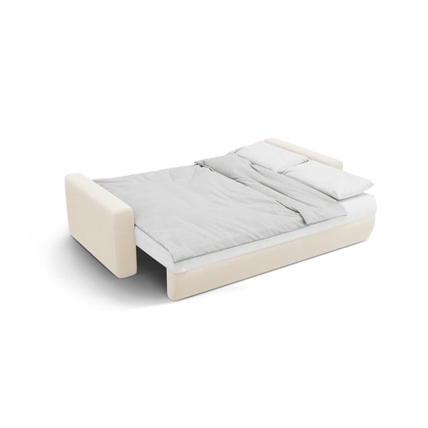 Smėlio spalvos iš velveto sulankstoma/su sandėliavimo vieta sofa 238 cm Belfast – Cosmopolitan Design-image-4