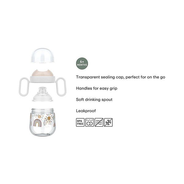 Smėlio spalvos iš plastiko vaikiškas puodelis 200 ml Sunshine & Rainbow – Mepal-image-4