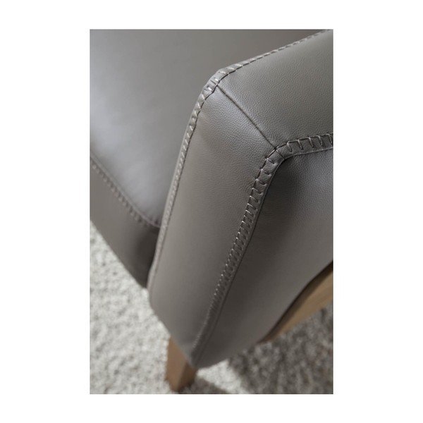 Pilkos spalvos sofa iš odos ir medienos Ángel Cerdá, 209 cm-image-4