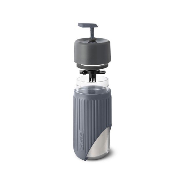 Tamsiai pilkos spalvos iš stiklo kelioninis puodelis (ne termo) 340 ml – Black + Blum-image-3