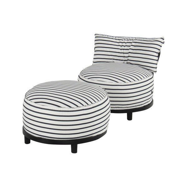 Iš sunbrella sodo pufas baltos spalvos/mėlynos spalvos Emma – Hartman-image-2