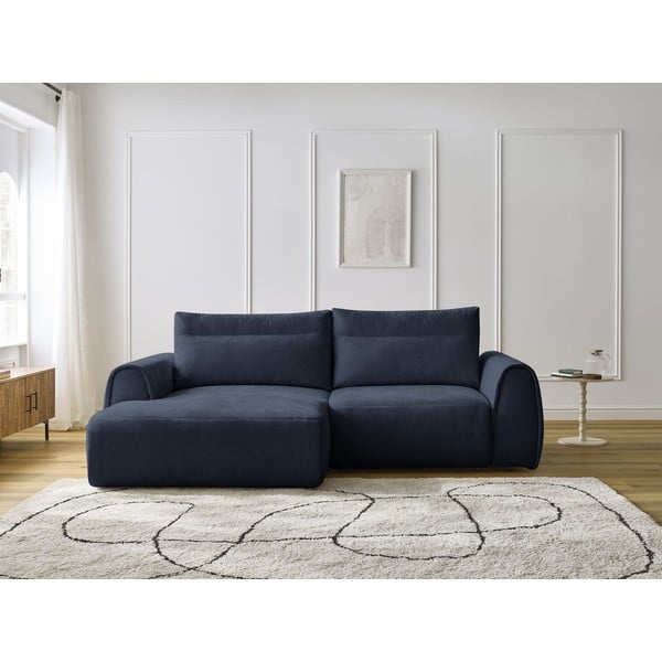 Kampinė sofa tamsiai mėlynos spalvos Aden – Bobochic Paris-image-1