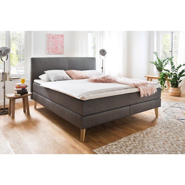 Antracito spalvos spyruoklinė lova 160x200 cm Greta – Meise Möbel-image-4