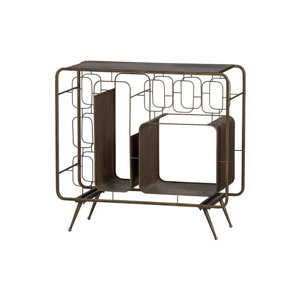 Auksinės spalvos iš metalo vyno spintelė butelių skaičius 6, 87x80,5x33 cm Capo – WOOOD-image-2