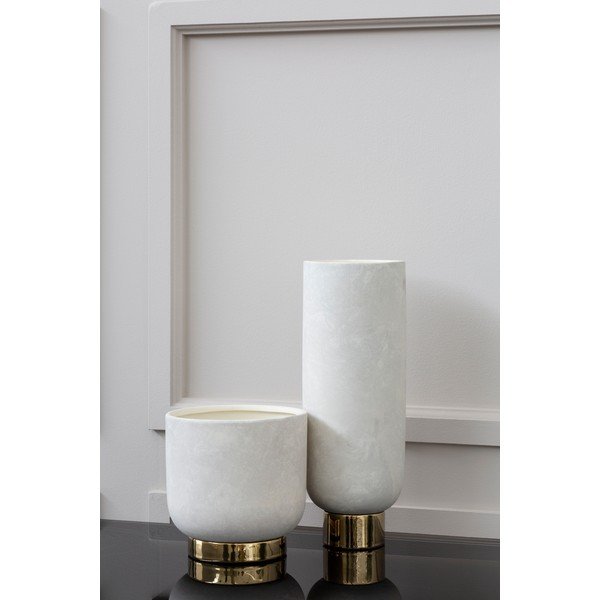 Premier Housewares Callie baltos ir auksinės spalvos keramikinis vazonas, ø 18 cm-image-1