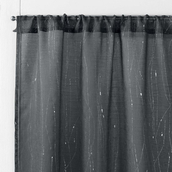 Permatomos užuolaidos antracito spalvos 2 vnt. 70x200 cm Filiane – douceur d'intérieur-image-1