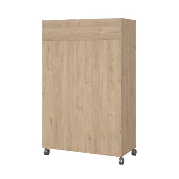 Drabužių spinta smėlio spalvos/natūralios spalvos iš ąžuolo 100x160 cm Kit – Tvilum-image-3