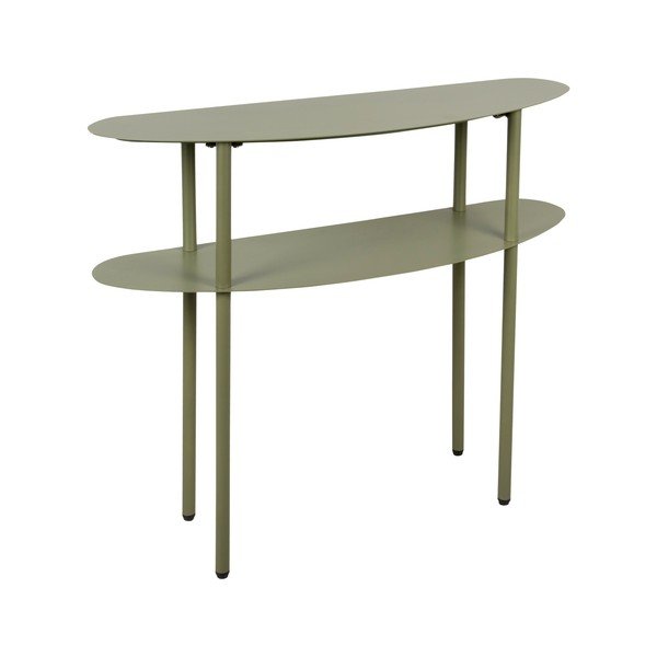 Žalios spalvos iš metalo konsolinis staliukas 28x90 cm Riqueza – Leitmotiv