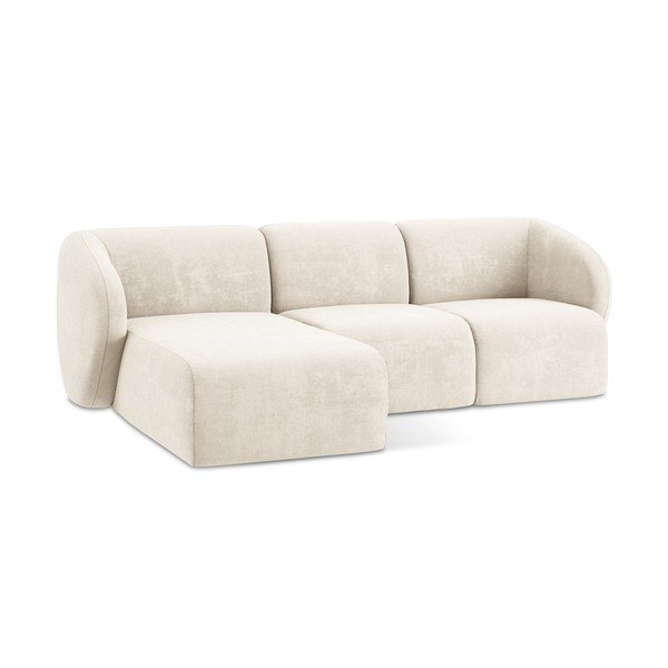 Smėlio spalvos kampinė sofa iš šenilinio audinio (su kairiuoju kampu/su gultu) Lani – Makamii-image-4